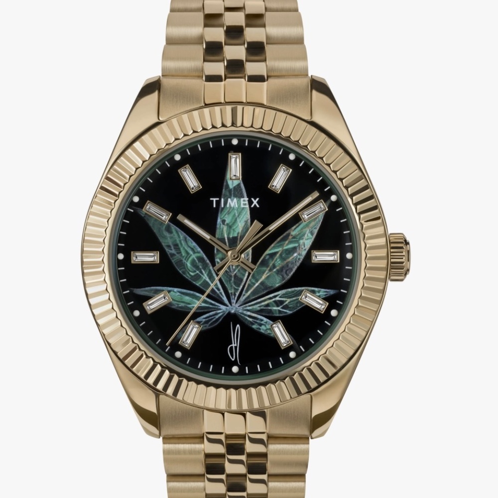 TIMEX X JACQUIE AICHE LEGACY HIGH LIFE WATCH BLACK ENAMEL!Plastic still on face